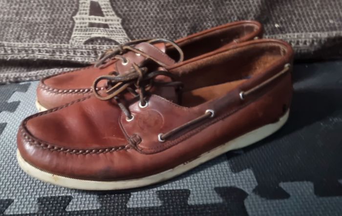 Chaussure bateaux marron cuir 44 - photo numéro 1