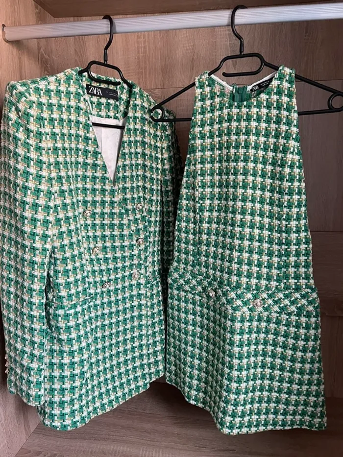 Ensemble tailleur tweed Robe + Blazer Taille S - photo numéro 4