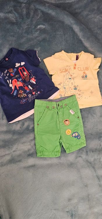 Lot de 2 tee-shirts Sergent Major et short 6 mois