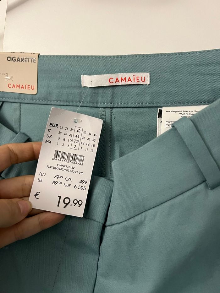 Pantalon cigarette bleu clair Camaïeu - photo numéro 4