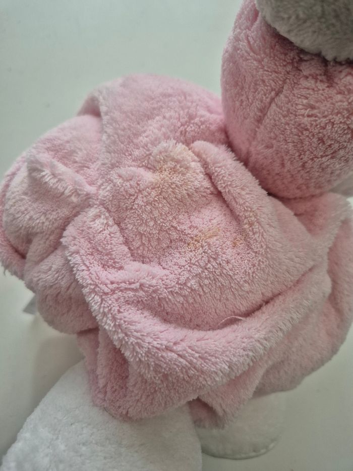 Doudou Kaloo Ours Gris Plume Rose clair - photo numéro 8