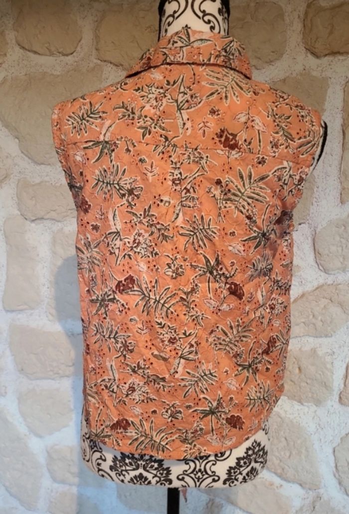 Blouse sans manche  fleurie taille s femme neuf - photo numéro 4