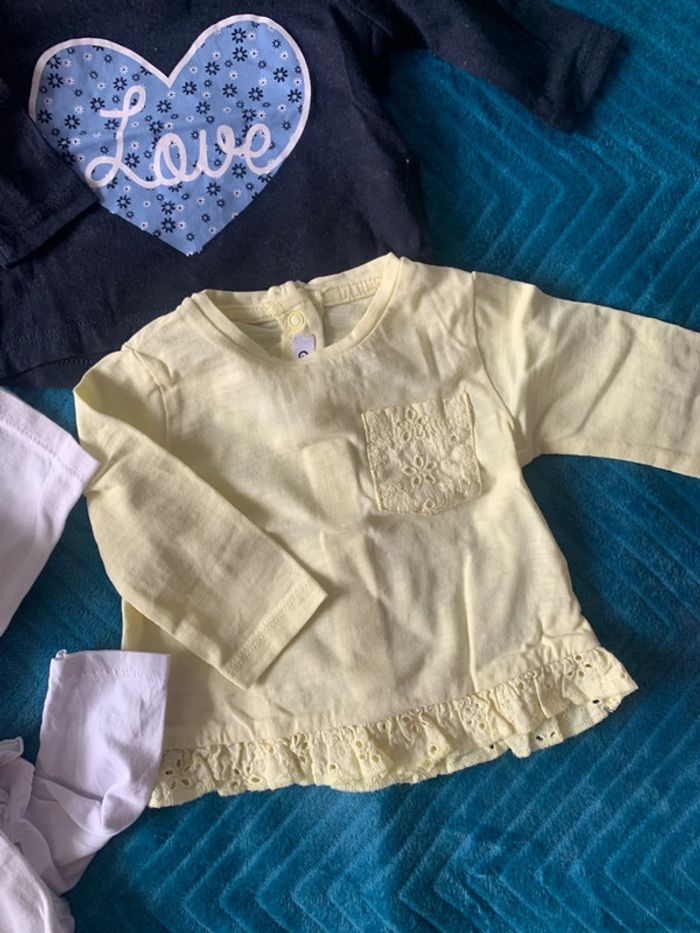 Lot 6 tee shirts fille 3 mois - photo numéro 9