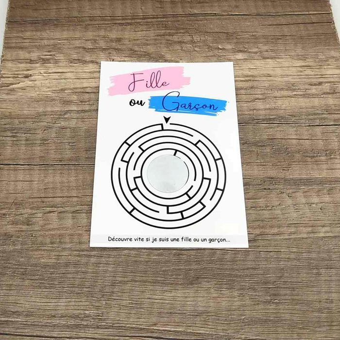 10 Cartes à gratter annonce sexe de bébé - labyrinthe - photo numéro 2
