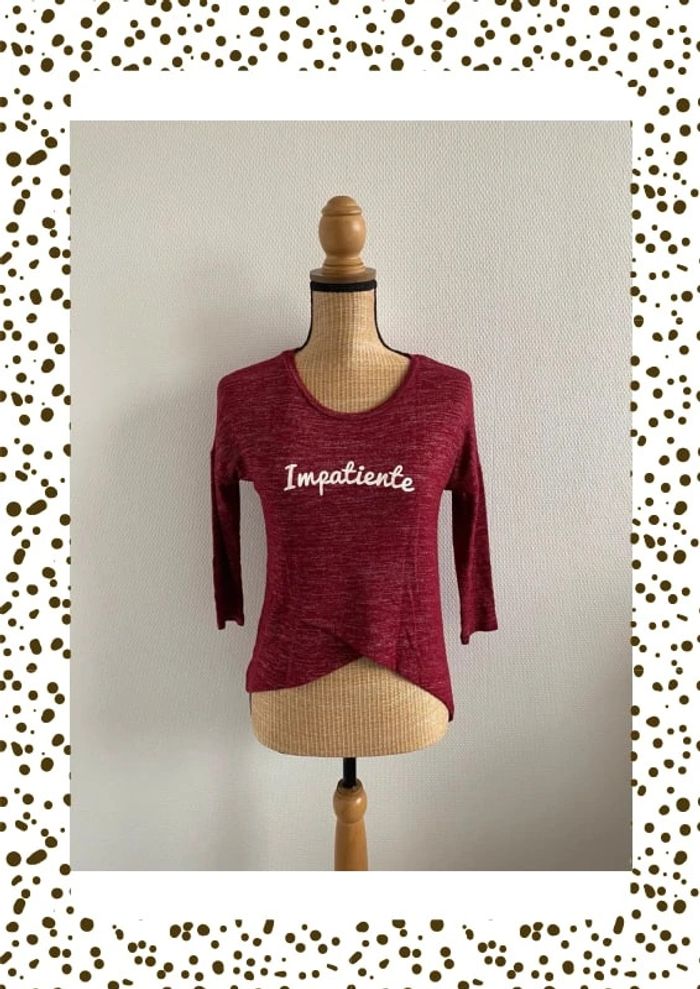 Pull manches 3/4 rouge