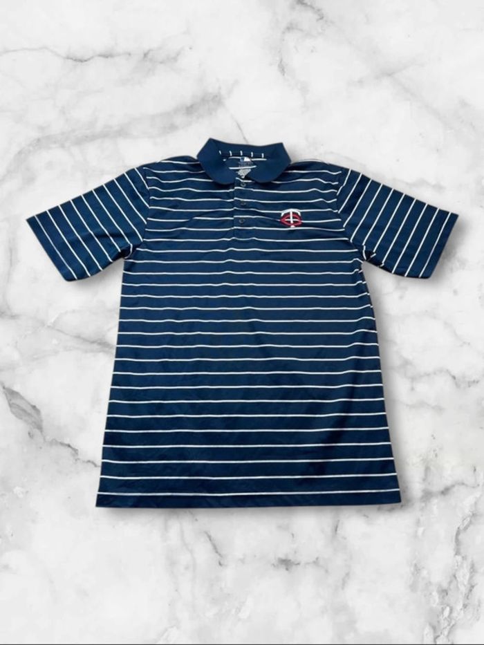 Polo MLB Minnesota Twins Vintage - Rayé Bleu Marine