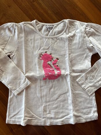 Teeshirt fille manches longues fille 10 ans sequins chat