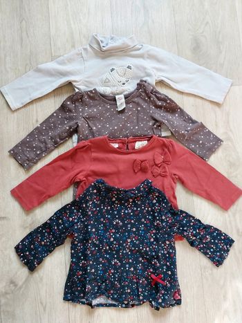Lot fille 9M 4 hauts Zara, Sergent Major, Obaibi