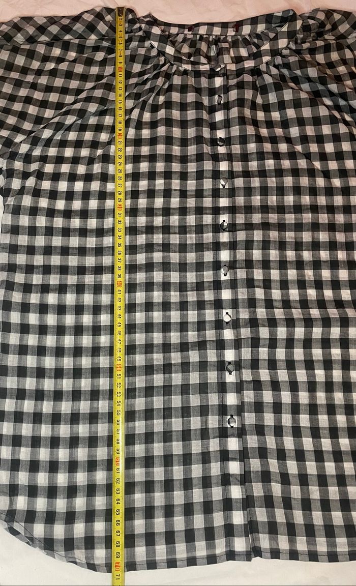 Chemise à carreaux noire et blanche manches longues - photo numéro 5