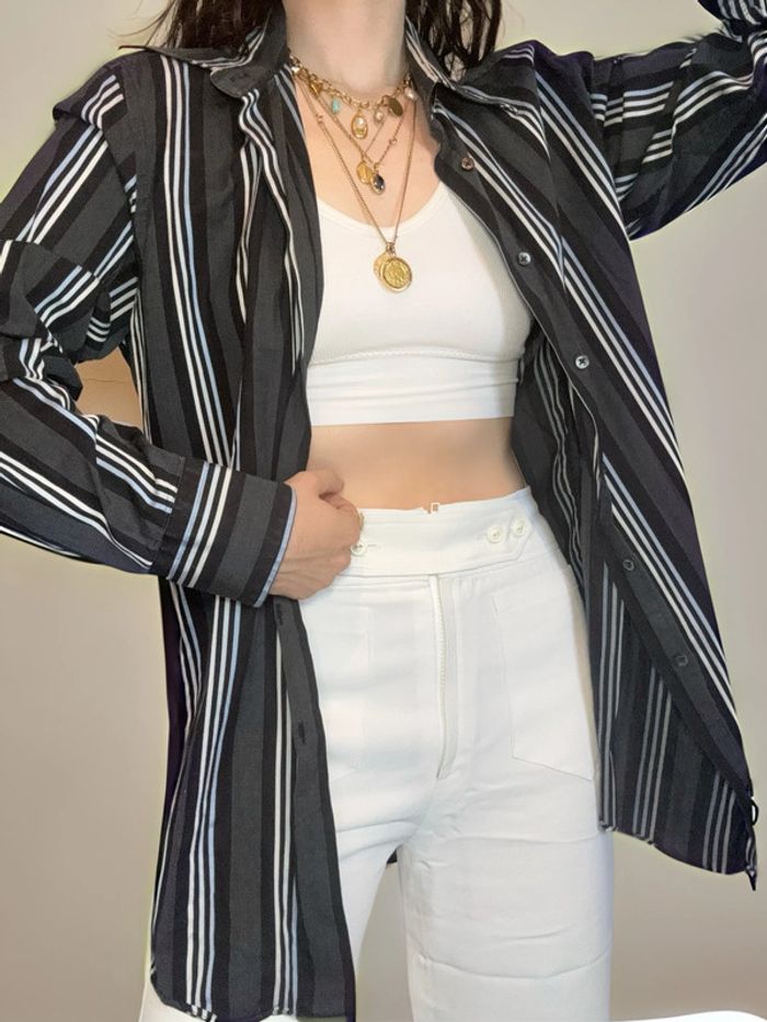 Chemise vintage oversize office siren look - photo numéro 4