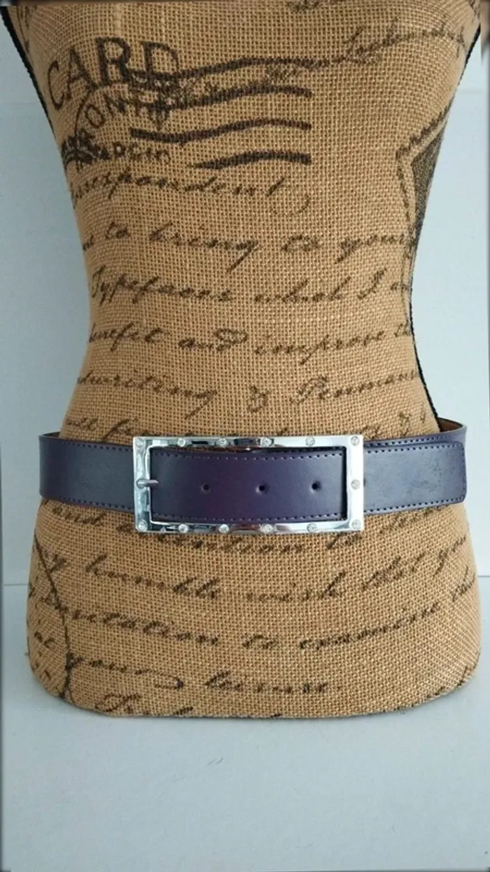 Ceinture violette boucle strass taille 85 cm