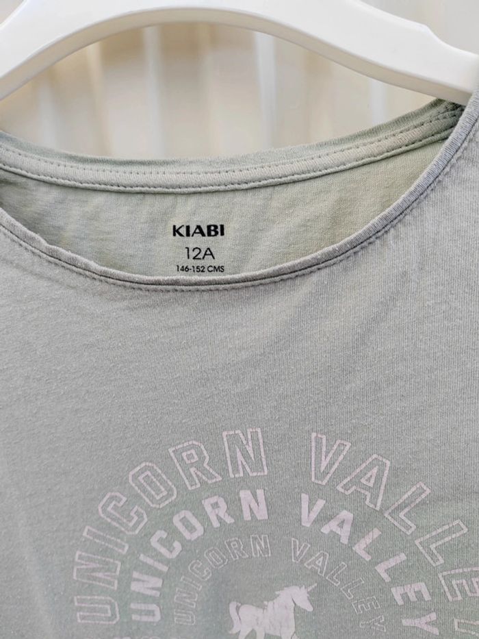 💚Tee-shirt menthe motif licorne 12 ans Kiabi - photo numéro 2