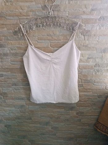 Débardeur blanc grisé Camaïeu 42