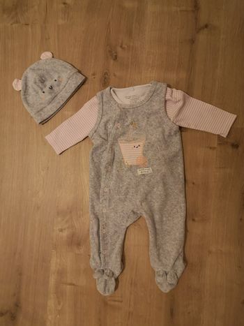 Ensemble pyjama t shirt bonnet fille 3 mois