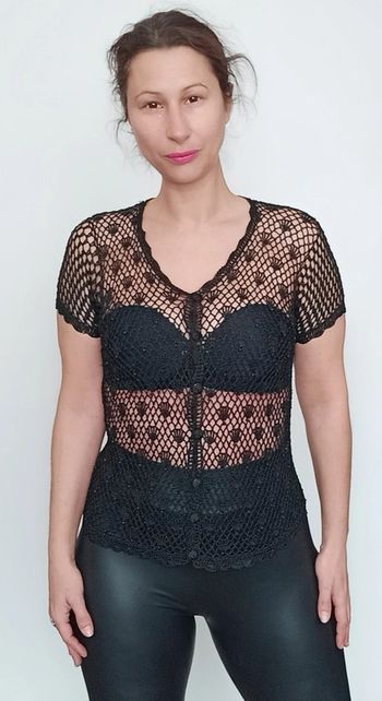 Haut résille perlé sexychic