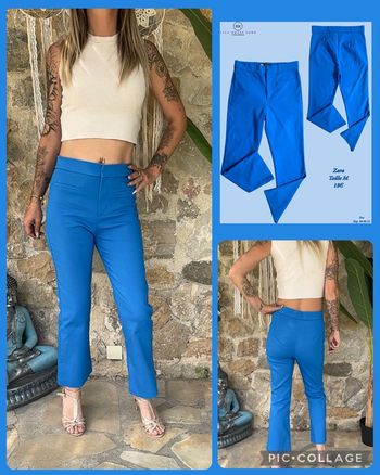 💙 Zara – Pantalon bleu électrique coupe droite – Taille M NEW (vidéo portée dispo ) 💙