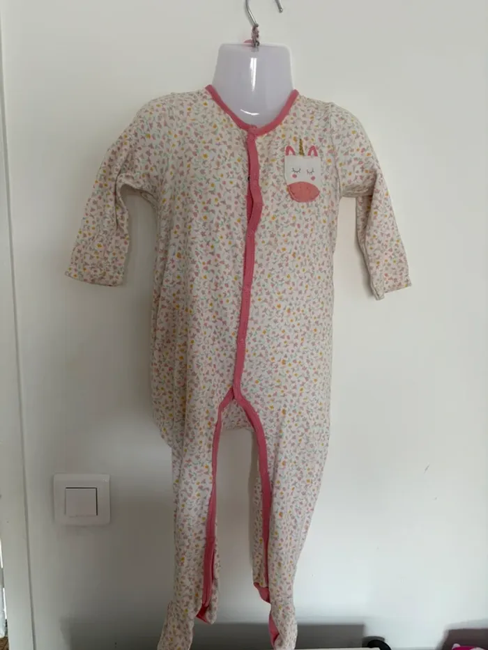 Pyjama fleuri licorne – In Extenso – Taille 92 cm – Très bon état