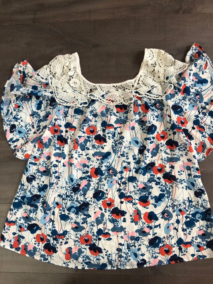T shirt blouse Morgan taille 36 imprimé japonisant