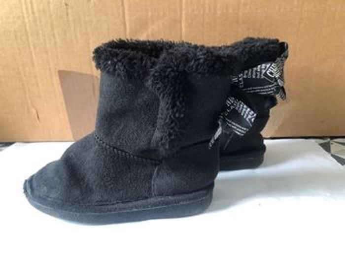 Bottines noires T25 avec noeud noir et blanc - photo numéro 6