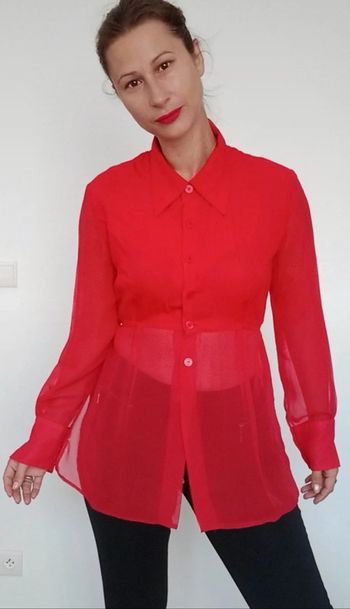 Chemisier rouge voile chic