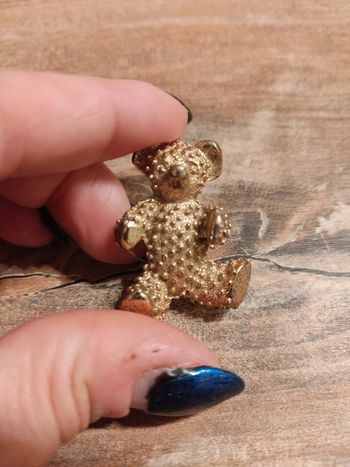 Broché ourson métal doré vintage