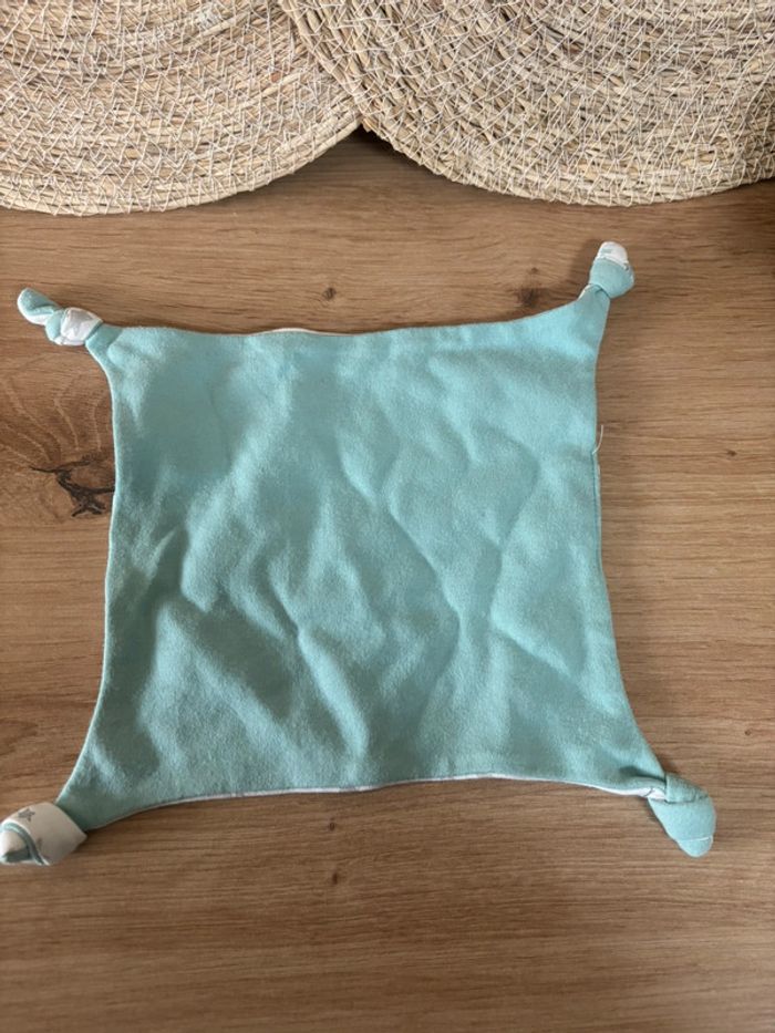 Doudou plat mouchoir 4 noeuds blanc bleu lune étoile pégase sas - photo numéro 3