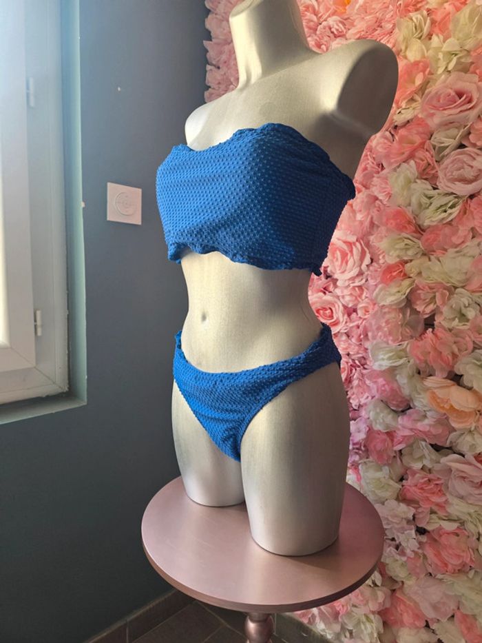 Bikini bandeau sublime bleu taille L - photo numéro 3