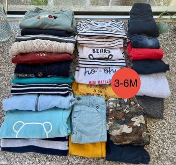 Lot de 27 vêtements bébé garçon 3-6 mois