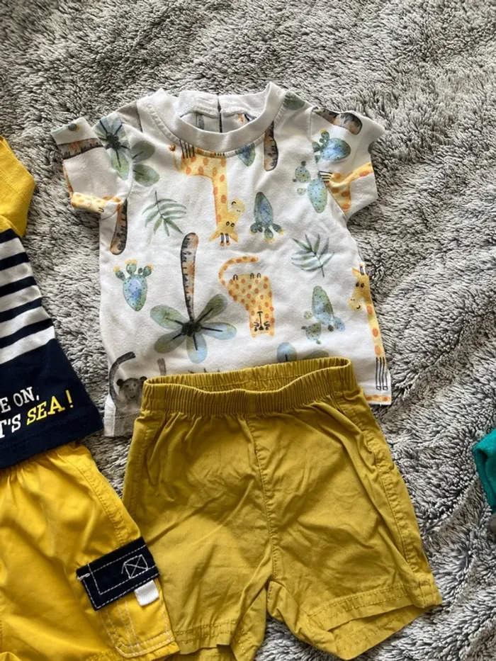 Ensemble short tee shirt bebe 3 mois - photo numéro 3