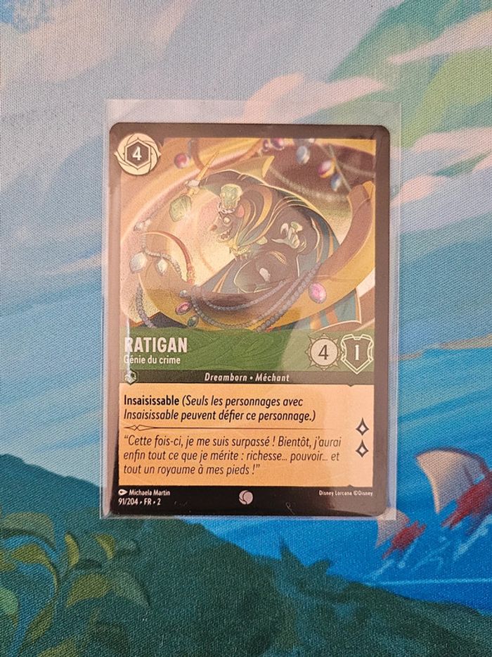 Carte Disney Lorcana Ratigan génie du crime chapitre 2 foil