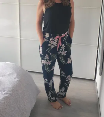 Pantalon Fluide fleurie  Grace & Mila taille M