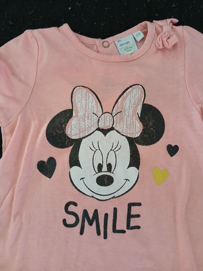 Lot de 3 t-shirts minnie 12 mois fille - photo numéro 5