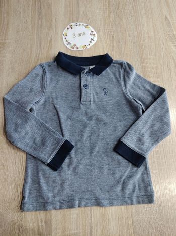 Polo manche longue garçon 3ans okaidi tbe