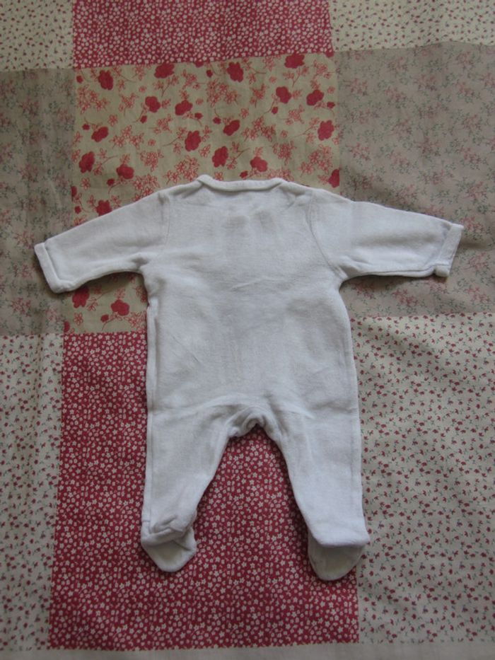 Pyjama velours blanc 1 mois - photo numéro 2