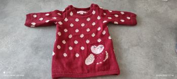 Pull fille  rouge 3 mois -DPAM