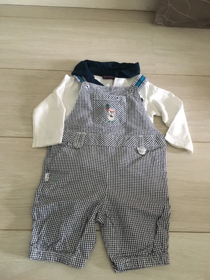 Ensemble salopette + polo sergent major 9 mois - photo numéro 2