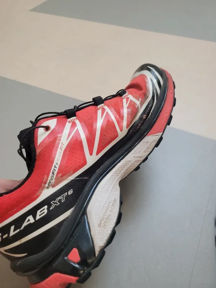 Paire de salomon xt6 vintage rouge blanche noire 38 2/3 - photo numéro 5