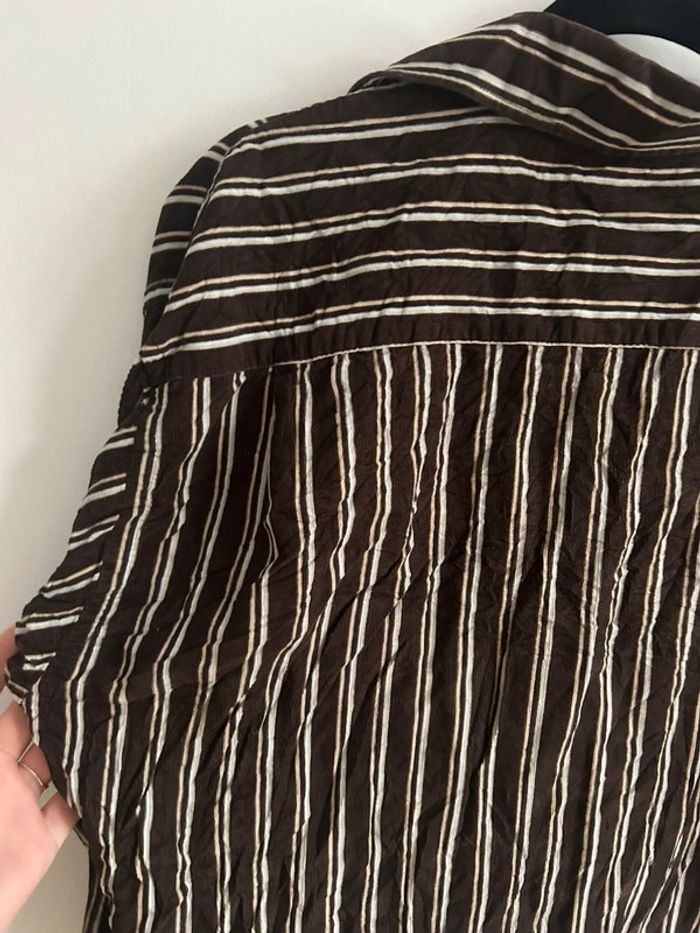 Jolie chemise style velours à rayures marron • Armand Thiery • Taille XL/42 - photo numéro 14