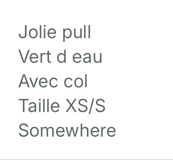 Pull vert d’eau XS/S - photo numéro 3