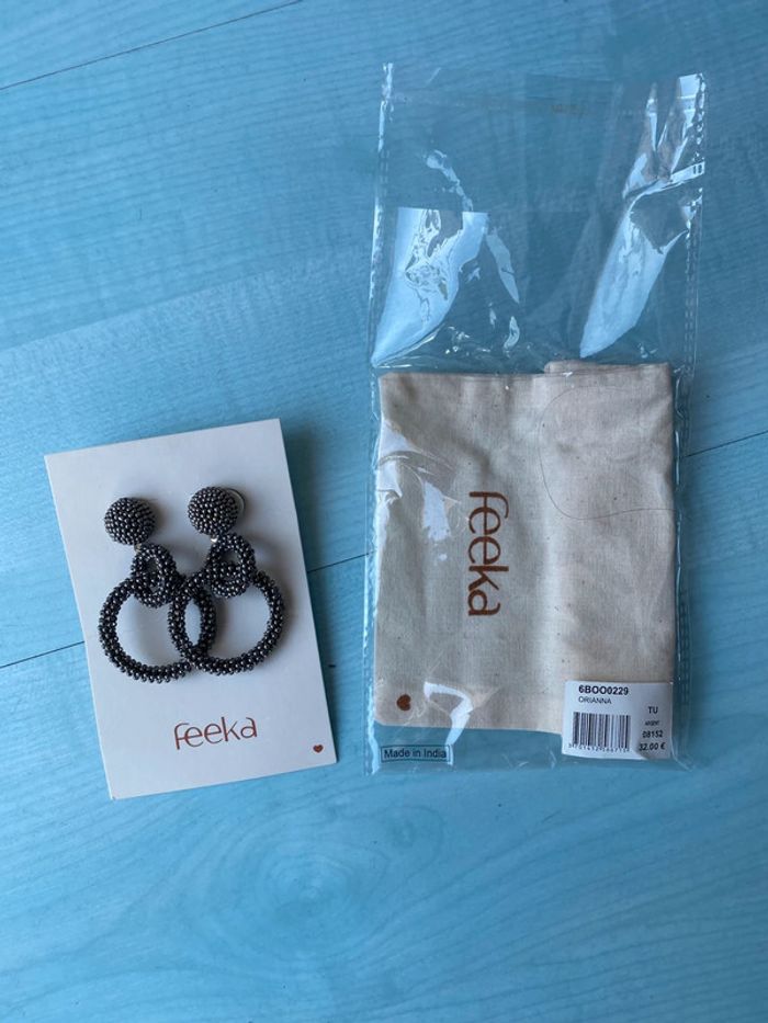 Boucles d’oreilles perles grises argentées feeka - photo numéro 2