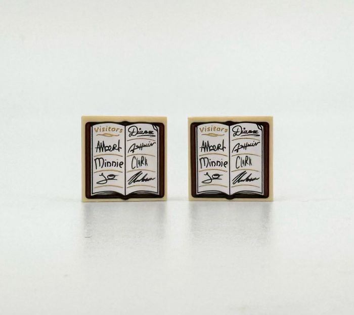 Lego Accessoires Modular : Lot de 2 Tile 2x2 Livres d’Or pour les Visiteurs - NEUF