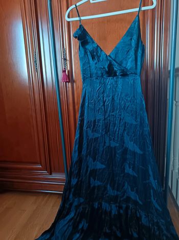 Robe longue bleue oiseaux Easy Wear XS