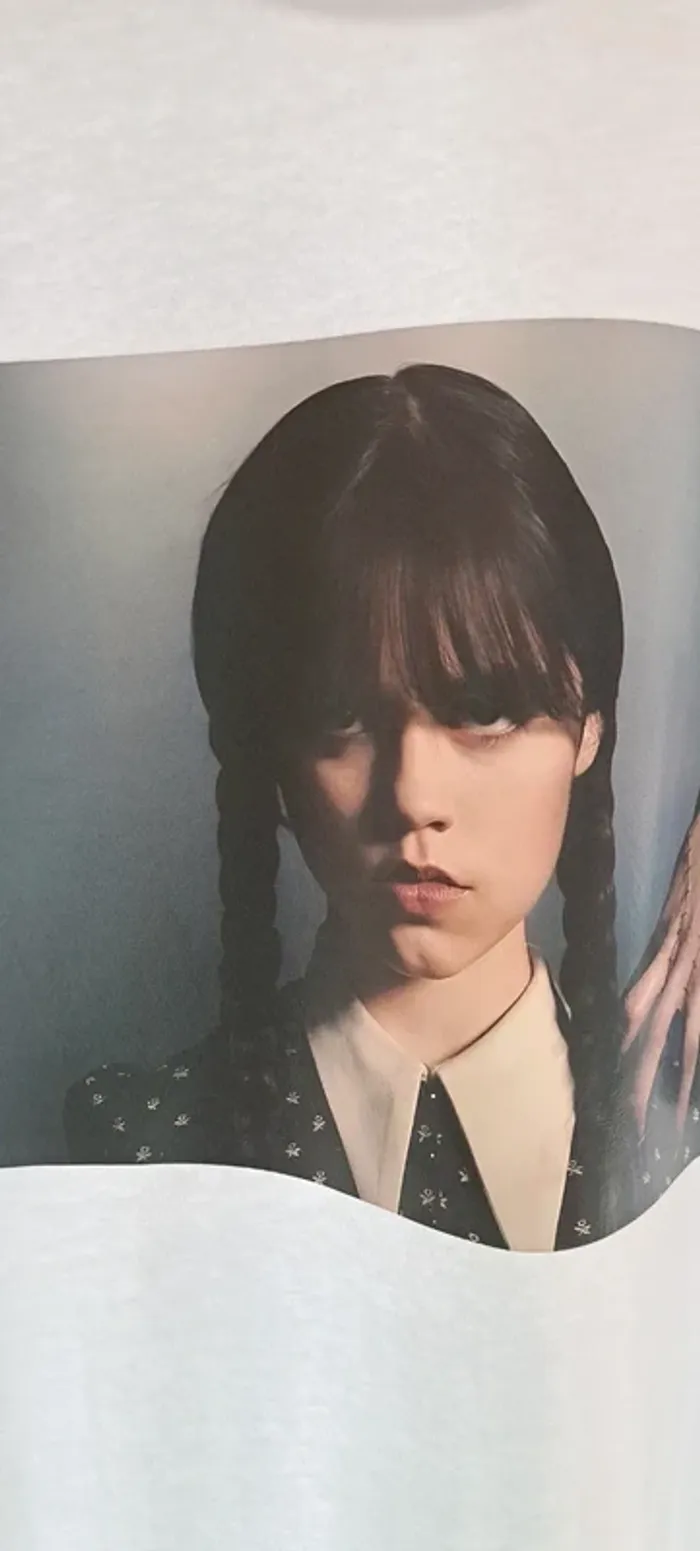 Tee-shirt S Customisée Wednesday Mercredi Adam - photo numéro 3