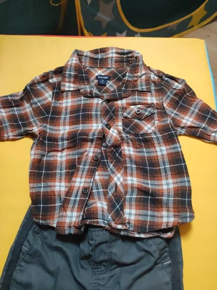 Ensemble 3 mois chemise + pantalon - photo numéro 2