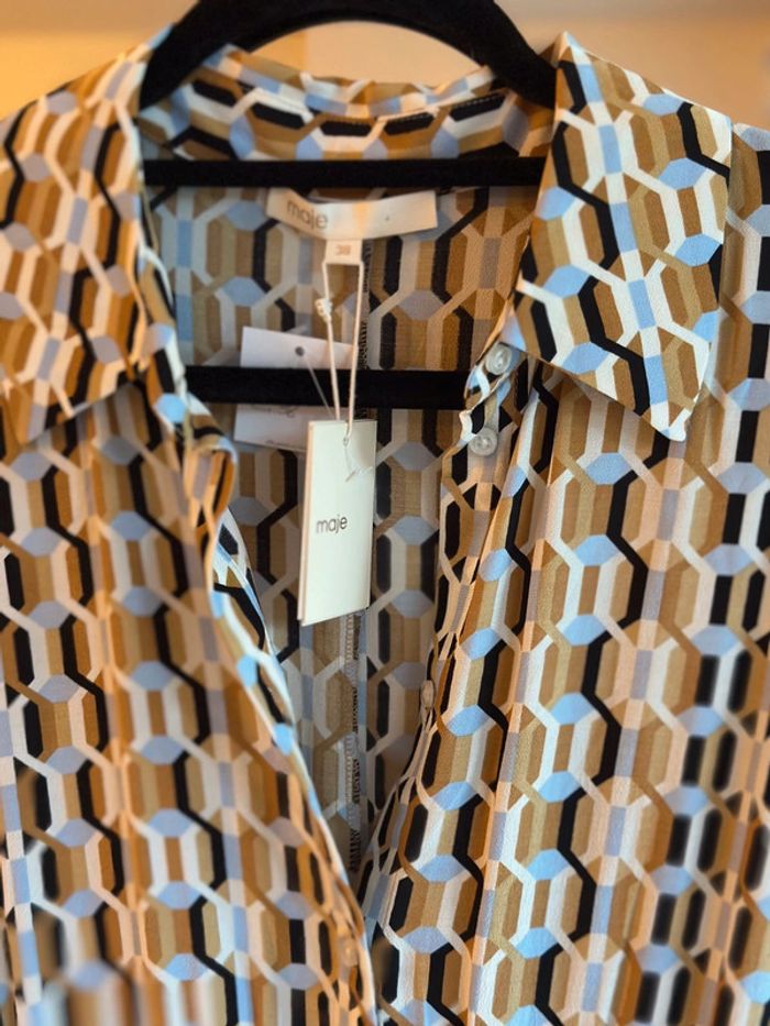 Robe midi imprimée Maje – neuve T.38 - photo numéro 5