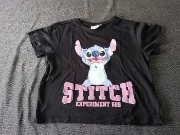 Tee-shirt court noir stitch disney taille 14ans 