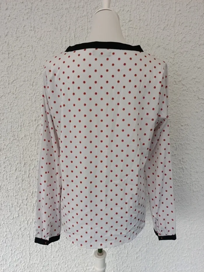 Blouse manches longues légère blanche a motif Tex taille 44 - photo numéro 3