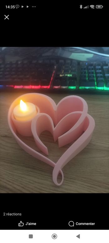 Bougeoir forme coeur
