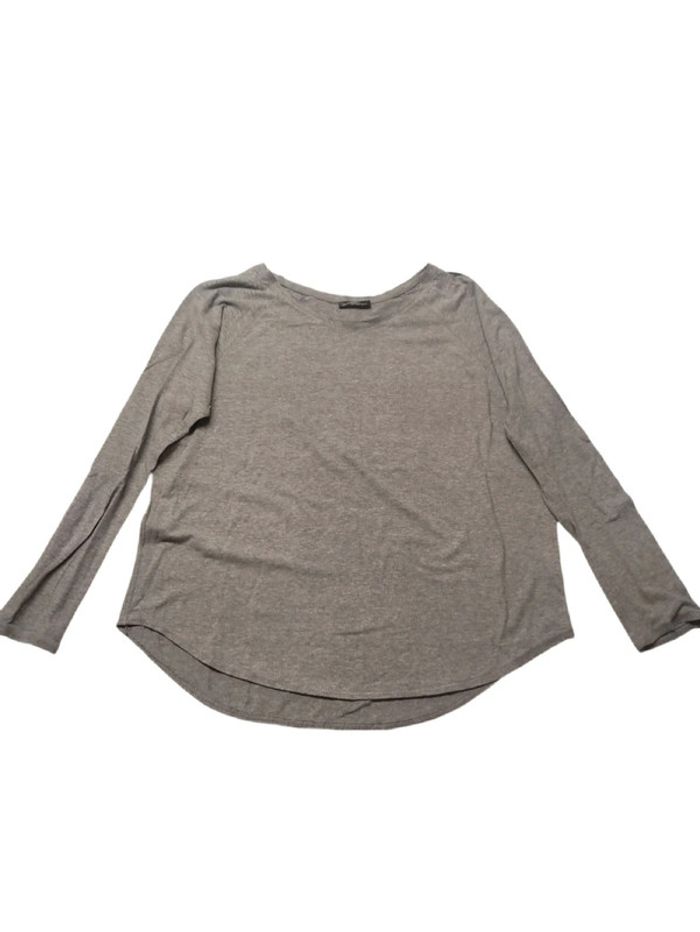 Tshirt manches longues gris basique - Zara - L