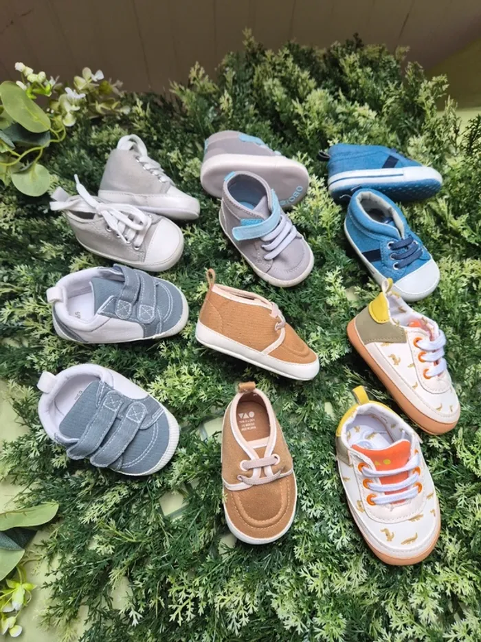 Lot de chaussures souples bébé de 0 a 9 mois